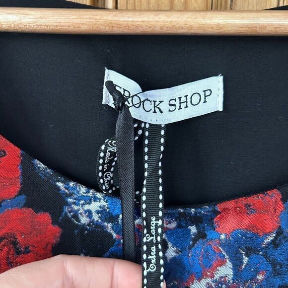 NWT‎ Frock Shop XL Black Red Sleeveless Floral Dress - Picture 5 of 14